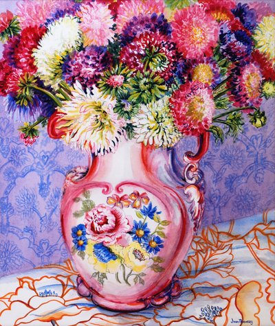 Ásteres en una Jarra Floral Victoriana Rosa 2002 de Joan Thewsey